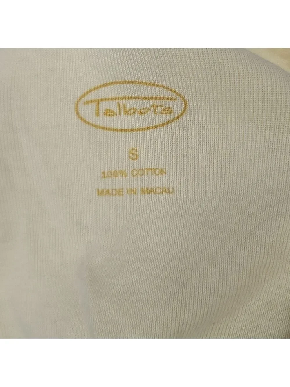 Talbots Light Yellow Pleated Half Button Down Cotton Shirt S